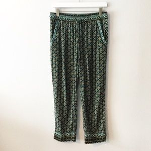 Anthropologie Black & Blue Tribal Aztec Pants